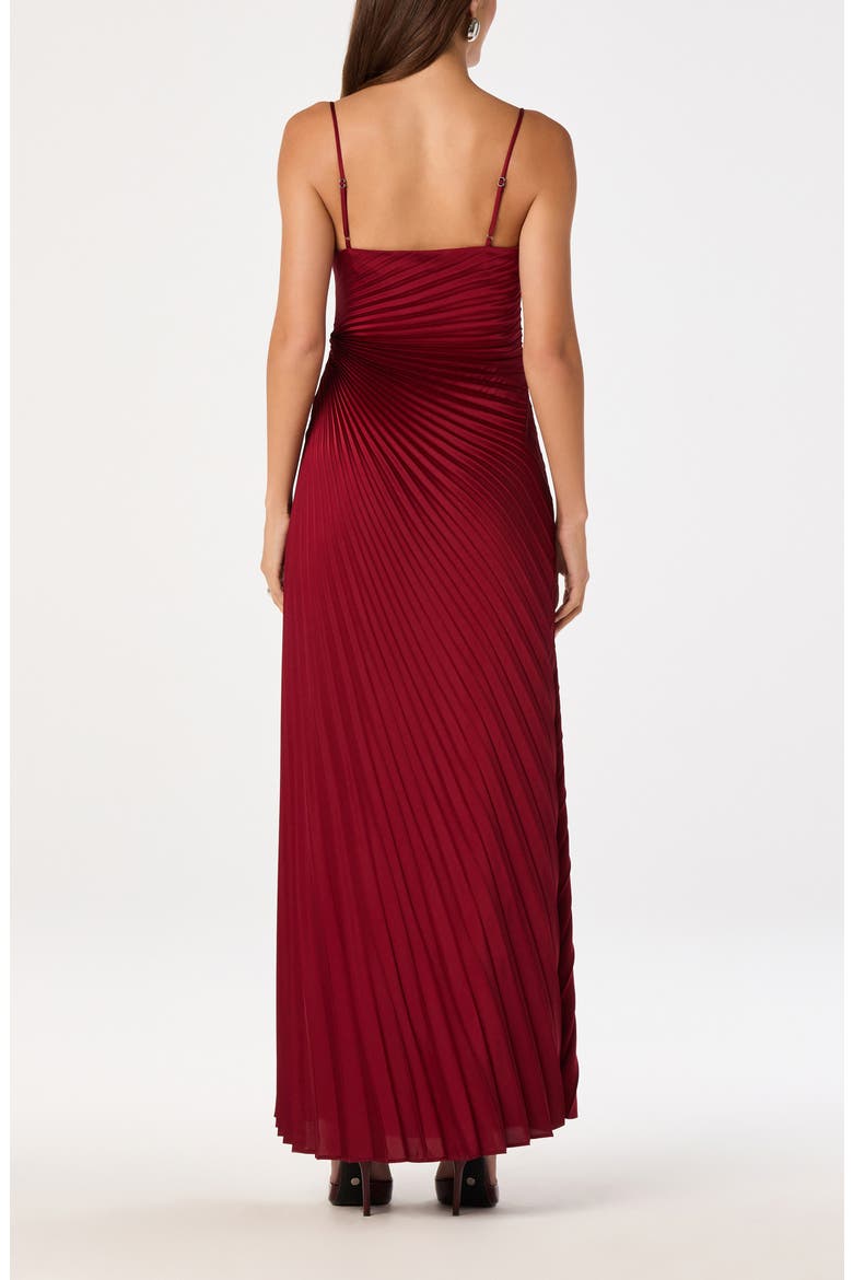 Paulette Pleated Maxi Dress, Alternate, color, WINE