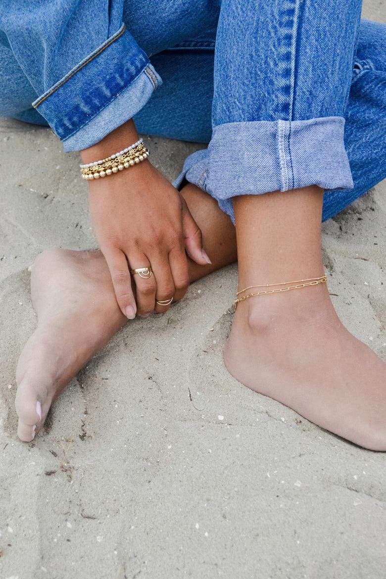 Aria Anklet, Alternate, color, Gold