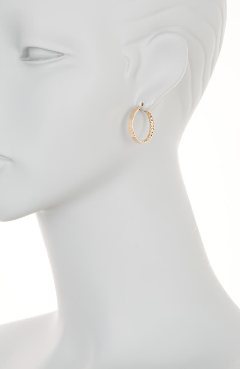 Bony Levy 14K Gold 10mm Textured Hoop Earrings, Alternate, color, 