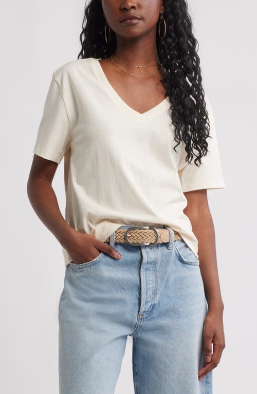 Treasure & Bond Core Cotton V-neck T-shirt In White