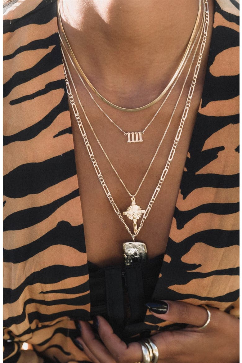 Synchronistic 1111 Pendant Necklace, Alternate, color, GOLD