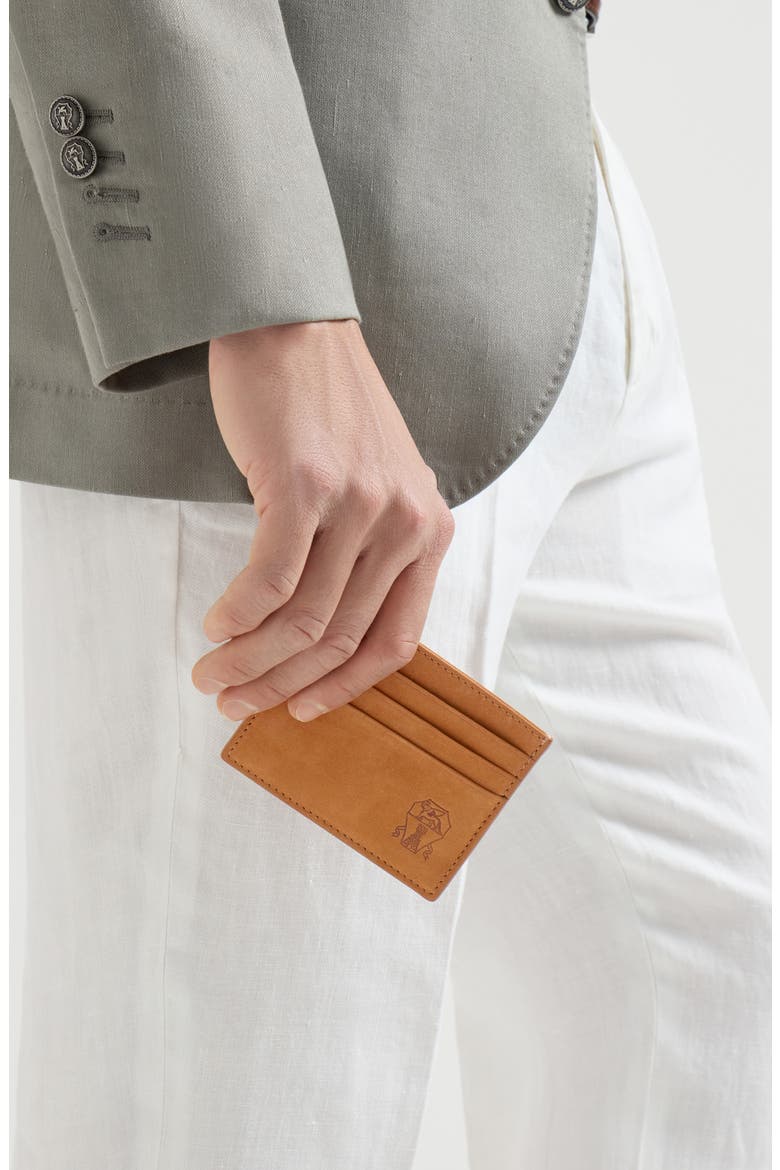 Nubuck card holder, Alternate, color, Cognac