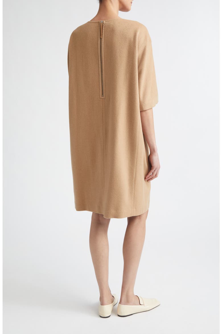 Patch Pocket Camel Hair Shift Dress, Alternate, color, CAMEL