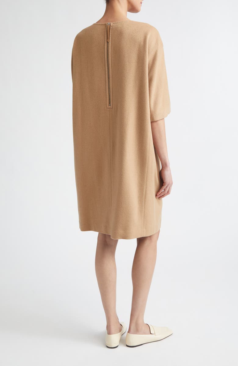 Lafayette 148 New York Patch Pocket Camel Hair Shift Dress, Alternate, color, Camel
