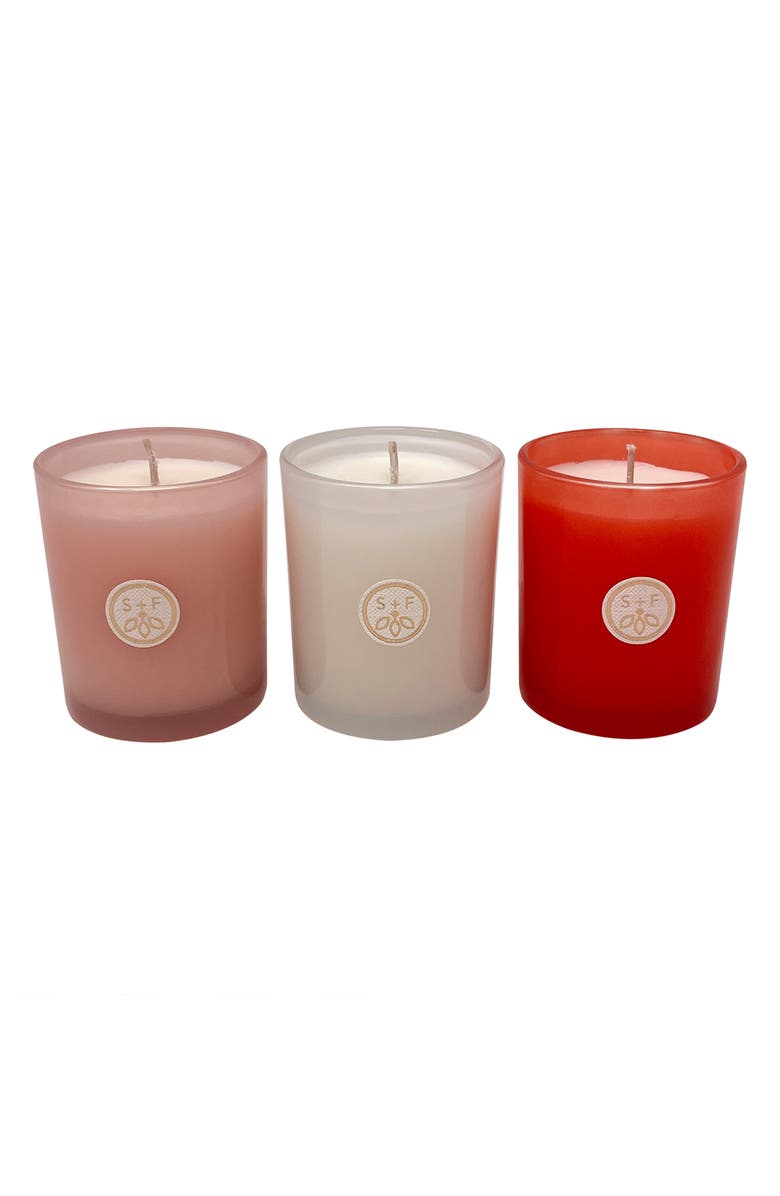 SAND AND FOG Pack of 3 Glass Jar Candles, Main, color, 