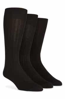 Lorenzo Uomo Assorted 3-Pack Cotton Blend Dress Socks