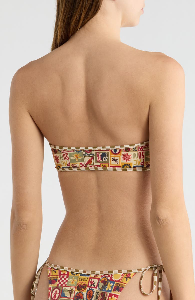 PacSun Jasper Strapless Bandeau Bikini Top, Alternate, color, Yellow Multi
