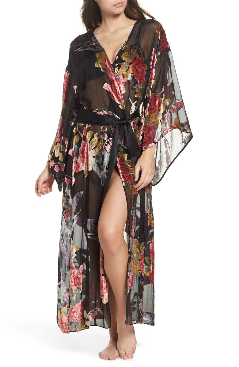 Natori Burnout Velvet Robe, Main, color, 