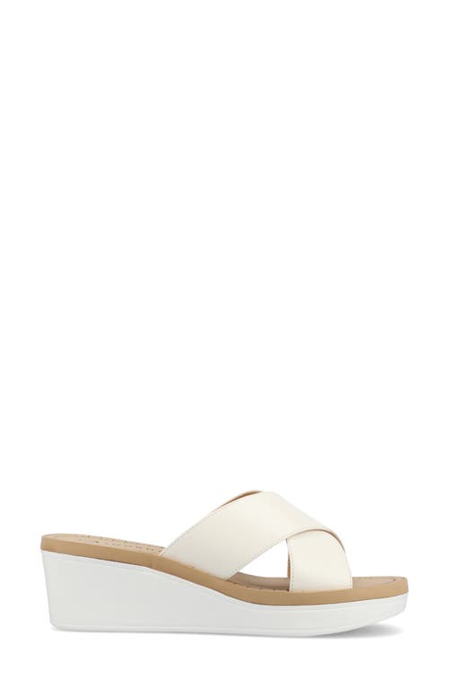 Shop Journee Collection Biara Platform Wedge Sandal In White