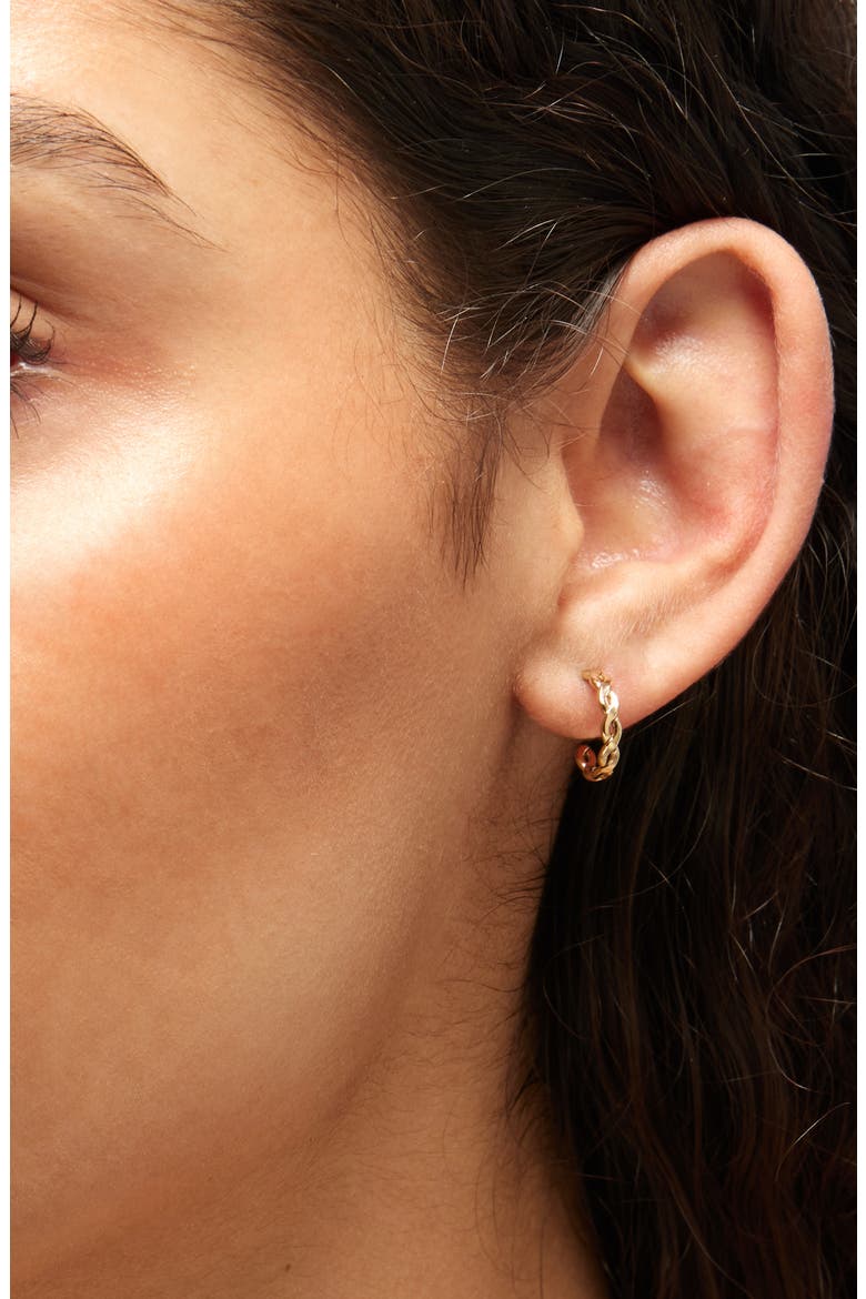 Woven Hoop Earrings, Alternate, color, GOLD FILL