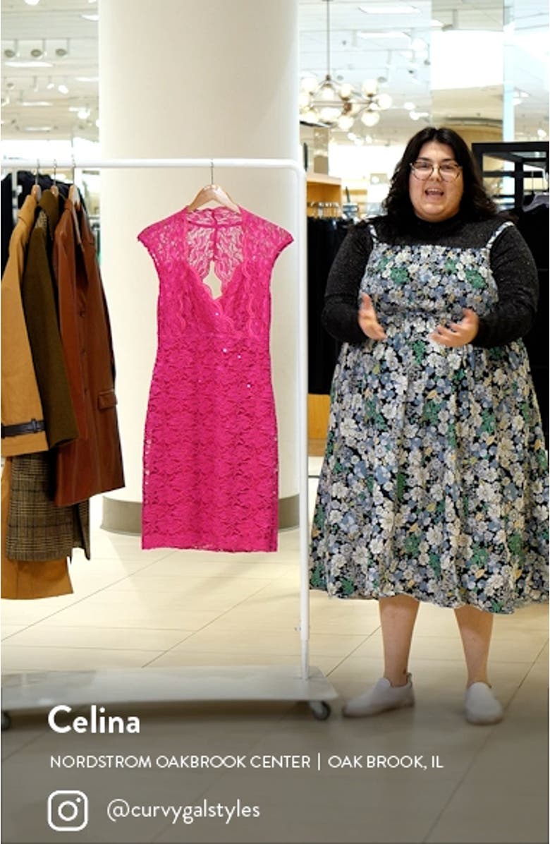 Stretch Lace Dress with Open Back, sales video thumbnail