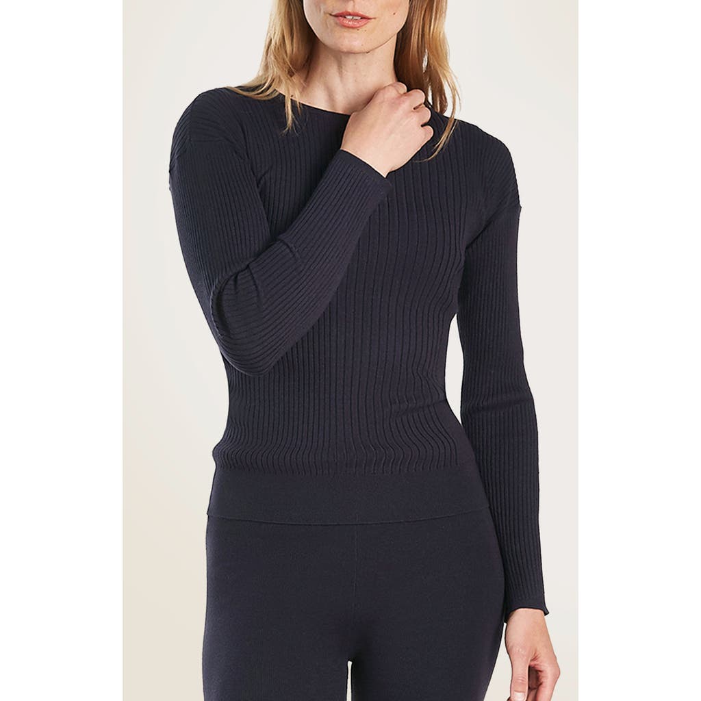 Oyun Classic Rib Crew Sweater In Midnight