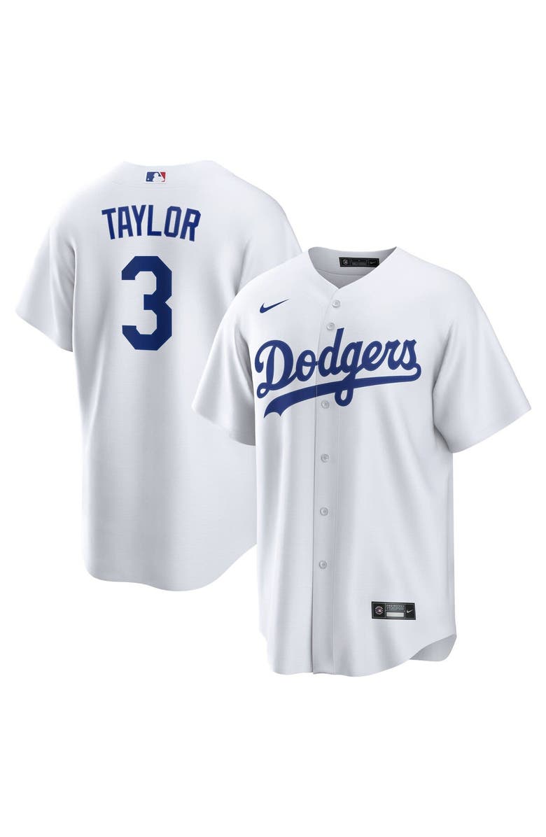 Nike Men's Nike Chris Taylor White Los Angeles Dodgers Replica Player Jersey, Main, color, White
