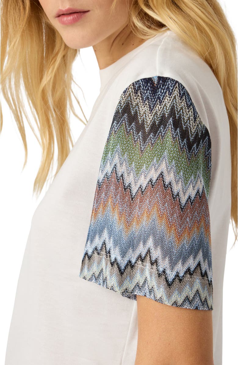 Missoni Cotton Jersey Crewneck T-shirt With Contrast Sleeves, Alternate, color, Green& Brown