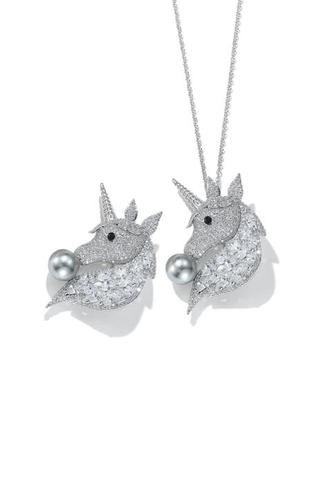 Pavé Unicorn Brooch