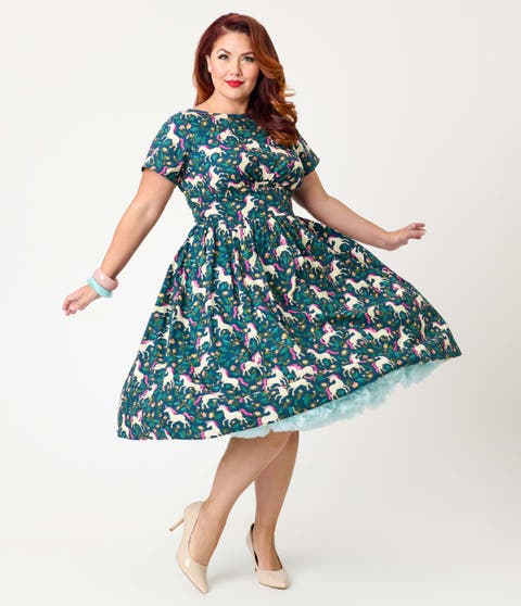 Plus Size Smocked Back Swing Dress