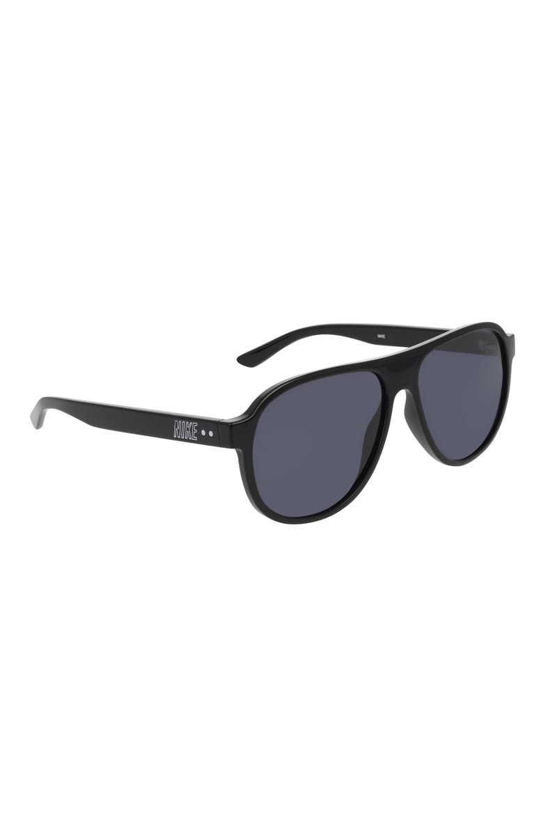 Vintage Icon 59mm Aviator Sunglasses, Alternate, color, BLACK / GREY