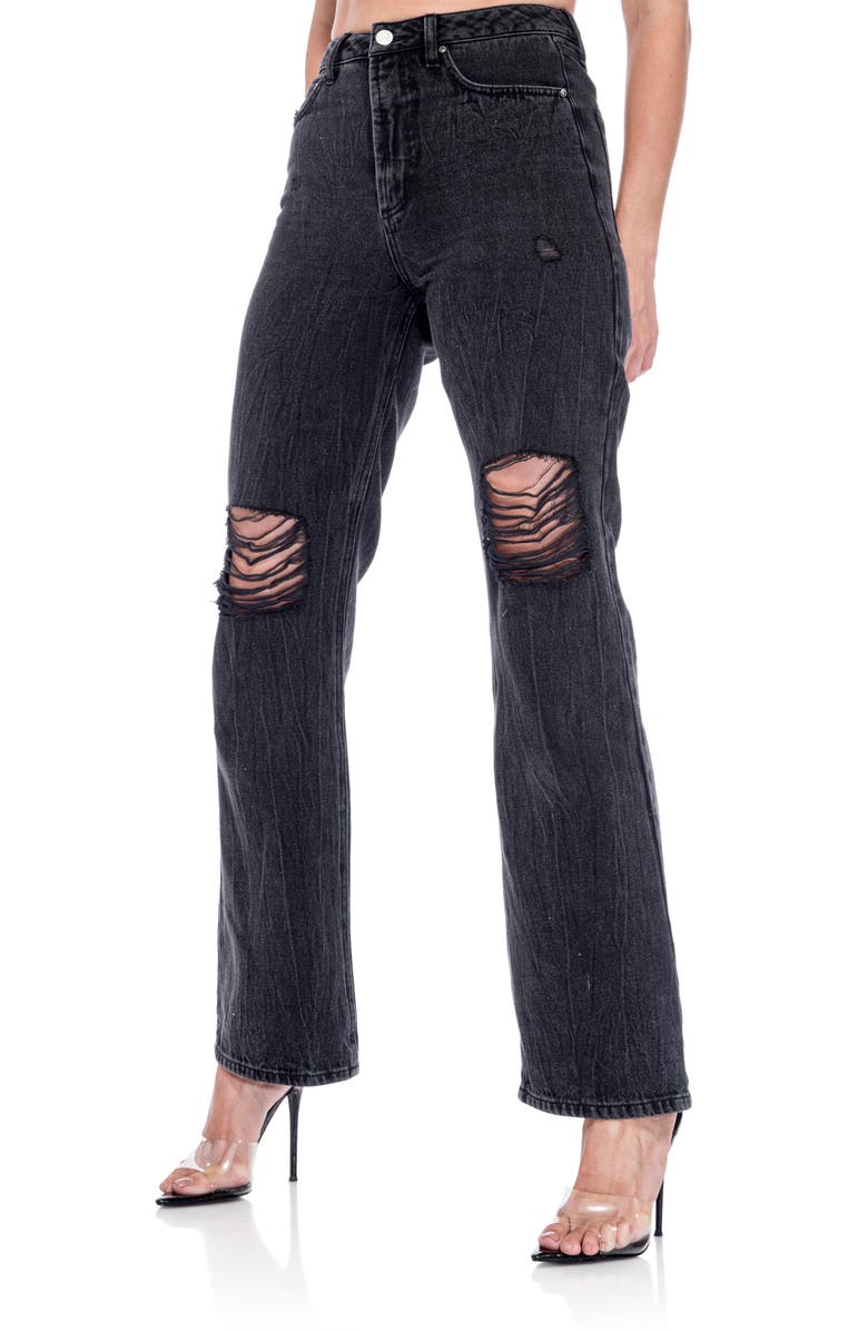 AFRM Oden Ripped High Waist Wide Leg Jeans, Alternate, color,