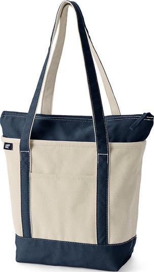 Lands' End Zip Top Long Handle Canvas Tote Bag | Nordstrom