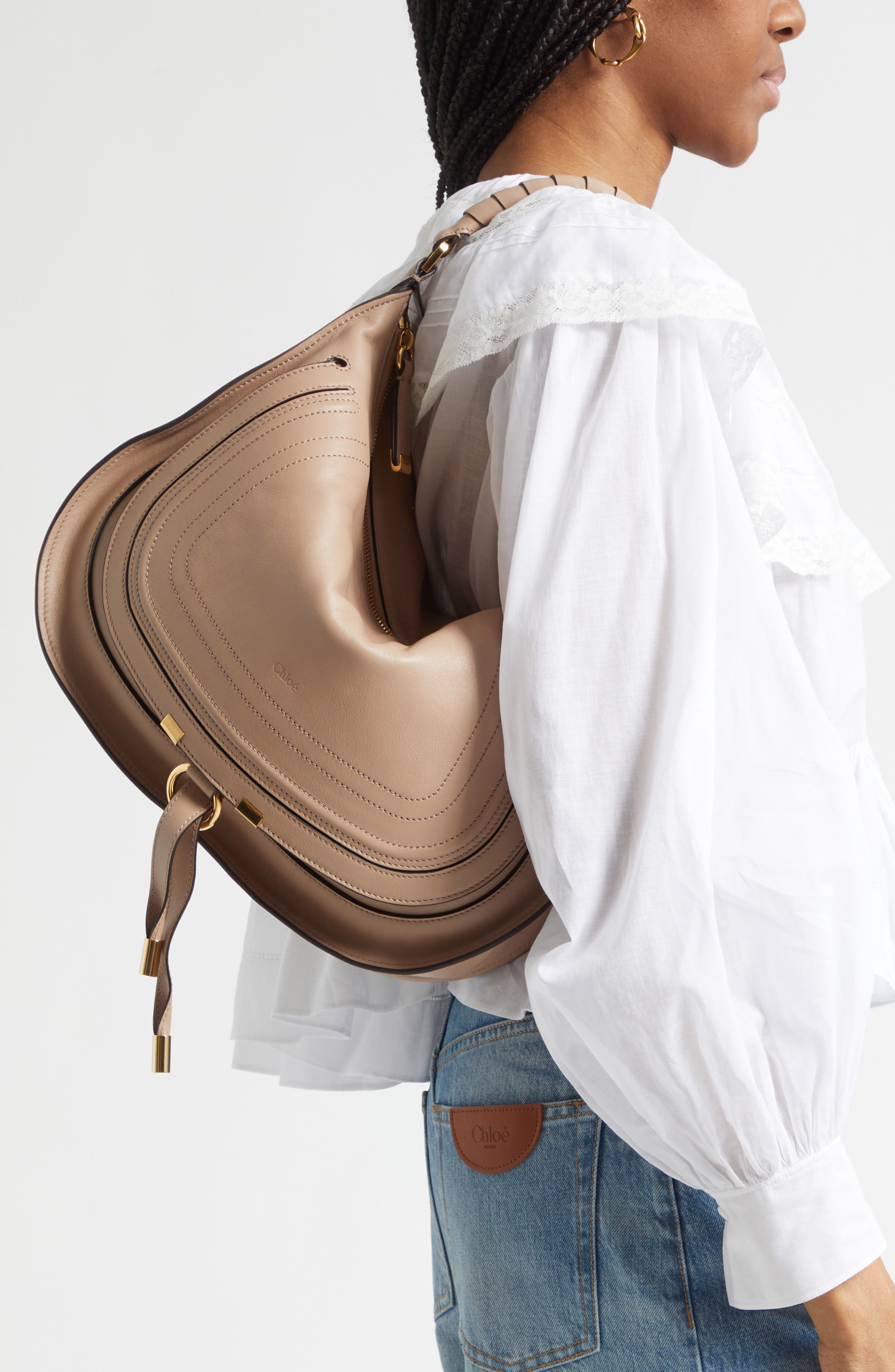 Chloé Medium Marcie Shoulder Bag, Alternate, color, Woodsmoke