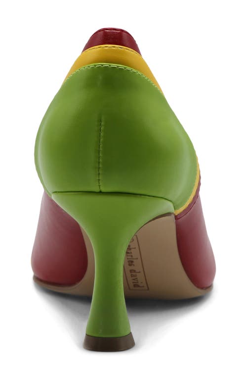 Charles David Aleesha Pointed Toe Pump In Red/yellow/green