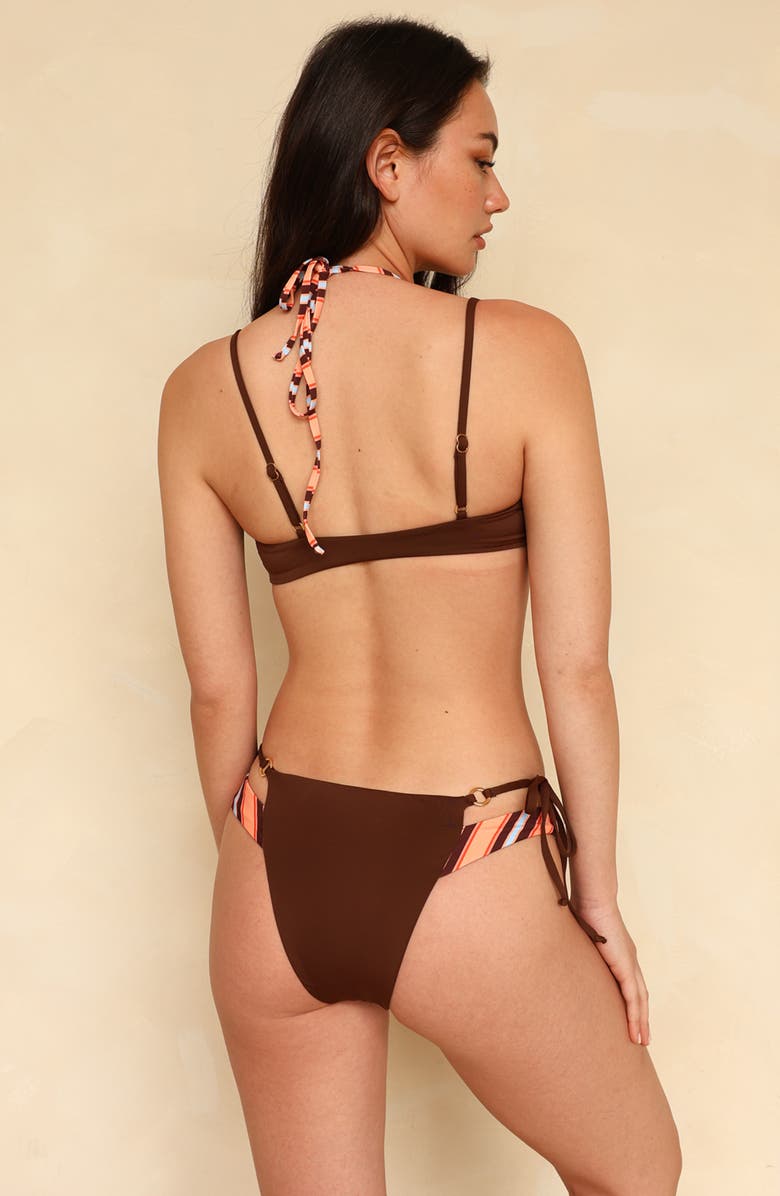 Ris-k Tease Bralette Bikini Top, Alternate, color, Espresso