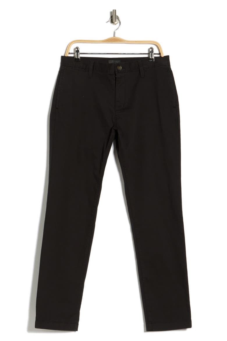 The Wallin Stretch Twill Trim Fit Chino Pants - 30-34 Inches Inseam, Alternate, color, BLACK
