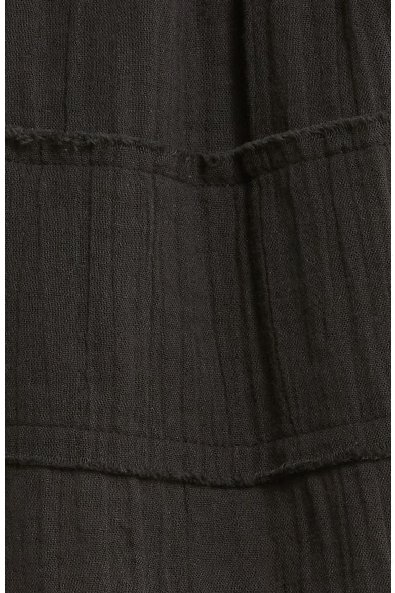 Raw Edge Halter Cotton Cover-Up Dress, Alternate, color, BLACK
