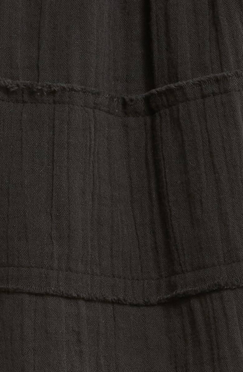 Elan Raw Edge Halter Cotton Cover-Up Dress, Alternate, color, Black