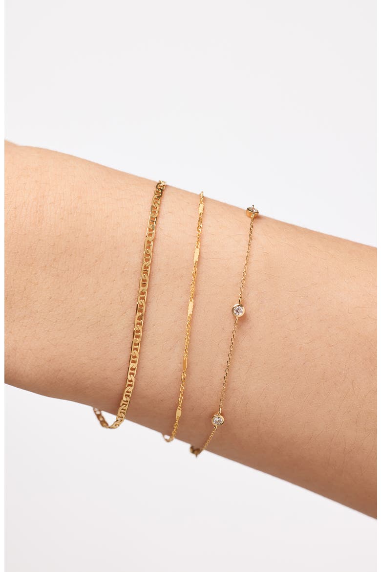 Solid Yellow Gold - Singapore Chain Bracelet, Alternate, color, Gold