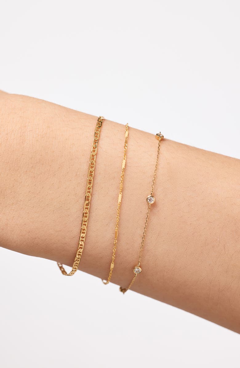 Ana Luisa Solid Yellow Gold - Singapore Chain Bracelet, Alternate, color, Gold