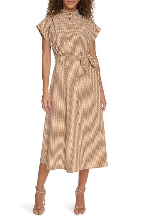 Mini Gingham Check Short Sleeve Shirtdress