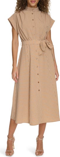 Mini Gingham Check Short Sleeve Shirtdress
