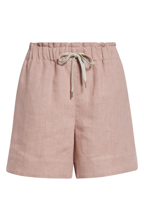 Eleventy Drawstring Linen Shorts In Rose