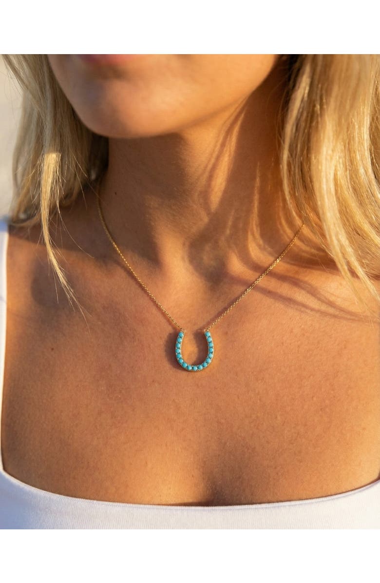NATIVE GEM Lucky Turquoise Horseshoe Necklace, Alternate, color, Turquoise/Aqua