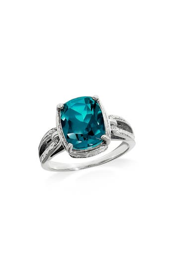 Ys Gems Sterling Silver Quartz Ring In Blue