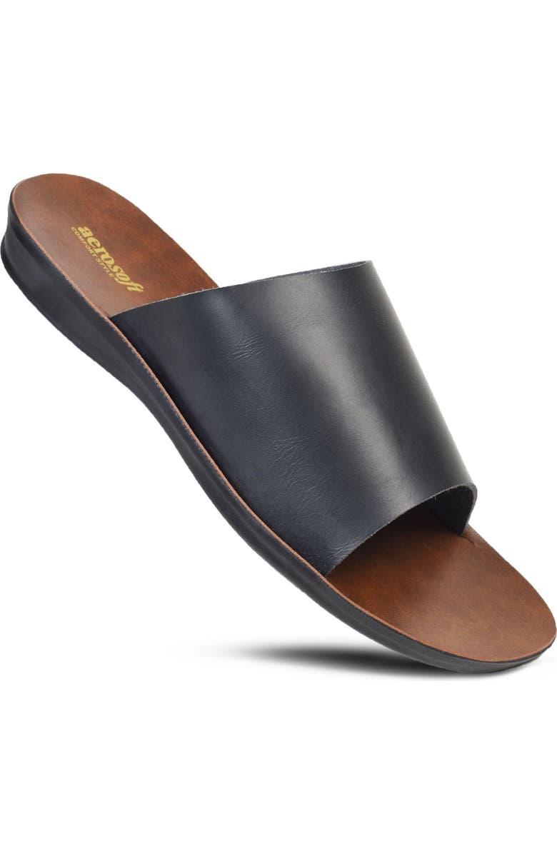 AEROSOFT Kyoto Comfort Sandal, Main, color, Black