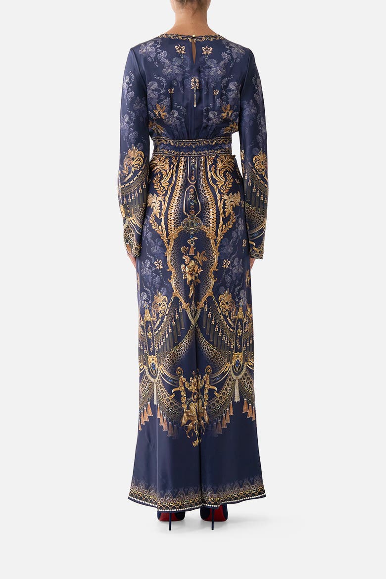 V Neck Dress With Flared Sleeve, Alternate, color, Cloaked In Baroque