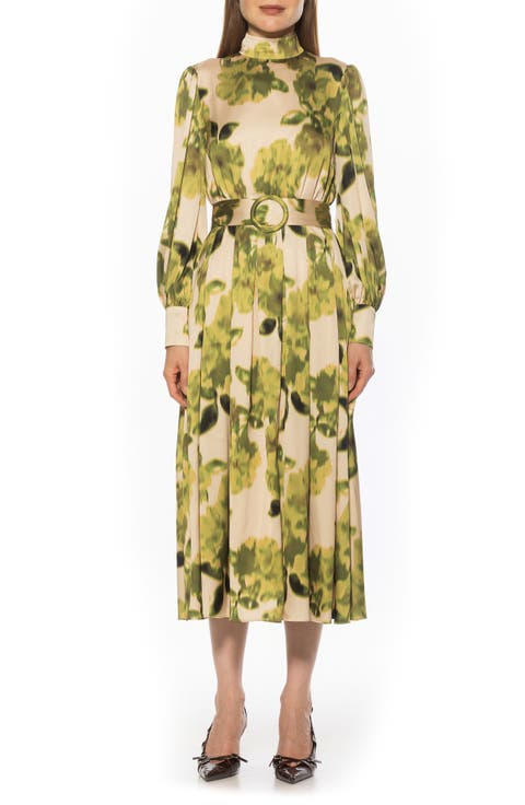 Safiya Long Sleeve Belted Fit & Flare Dress
