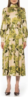 Alexia Admor Safiya Long Sleeve Belted Fit & Flare Dress
