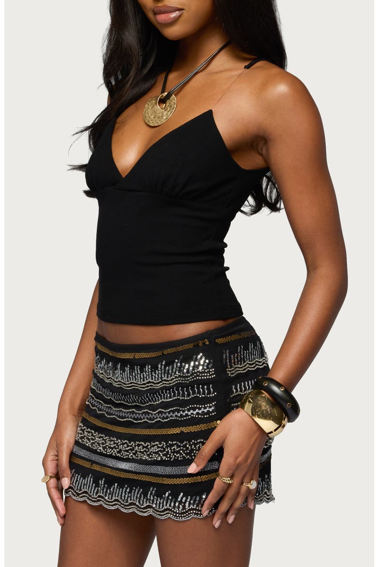 Zasha V-Neck Clear Strap Camisole, Alternate, color, BLACK