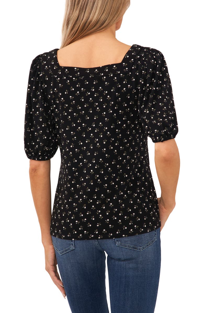CeCe Floral Square Neck Puff Sleeve Top, Alternate, color, 