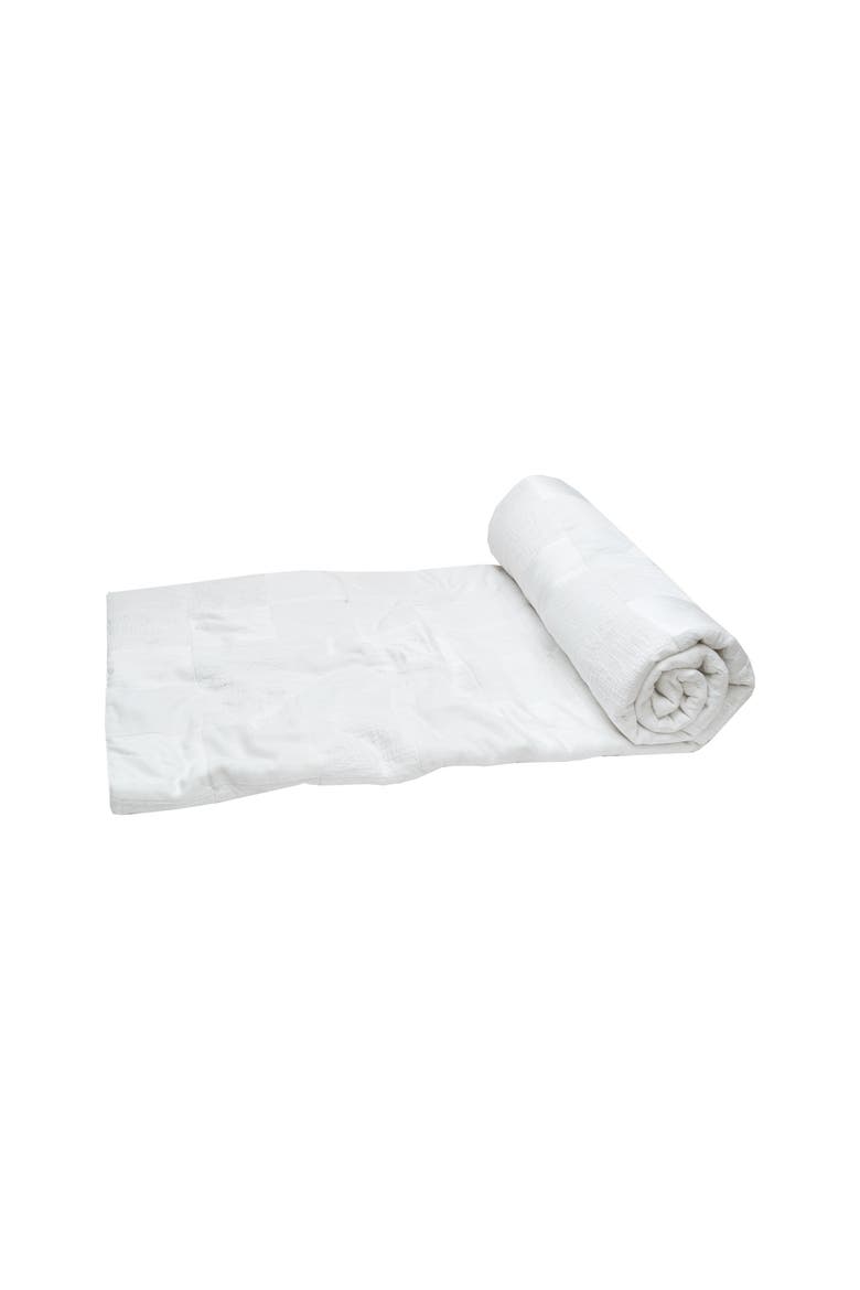 Pia Ivory Accent Throw Blanket, Main, color, White