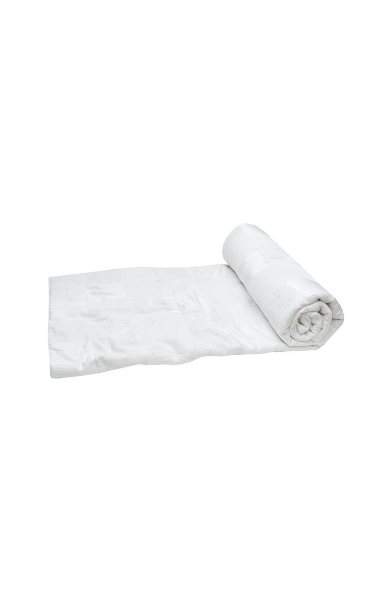 ELISABETH YORK Pia Ivory Accent Throw Blanket, Main, color, White