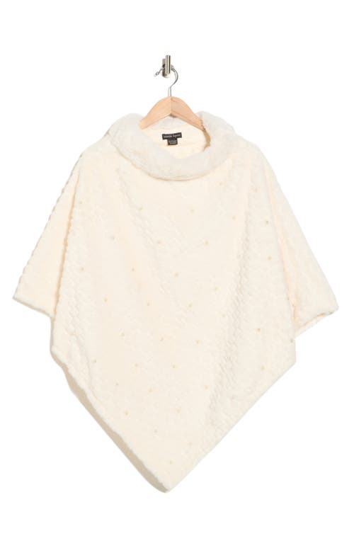 Nanette Lepore Elegant Faux Pearl Ruana In White
