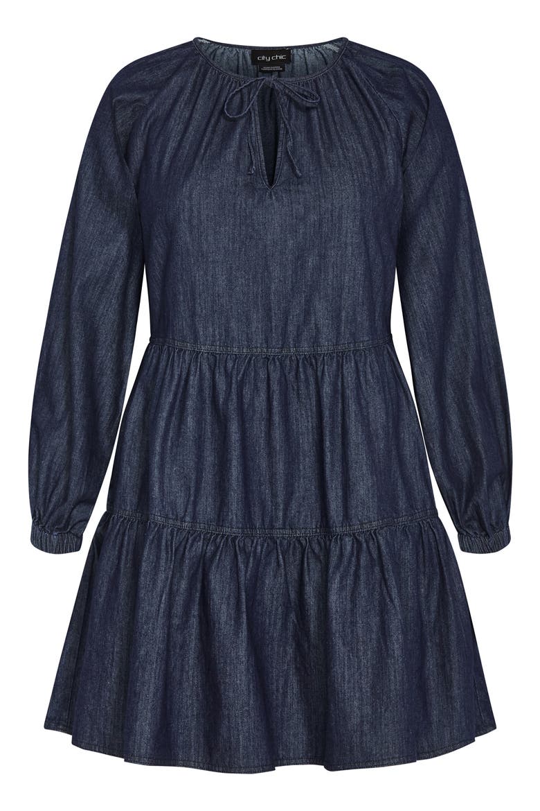 Mina Denim Minidress, Alternate, color, DENIM DARK