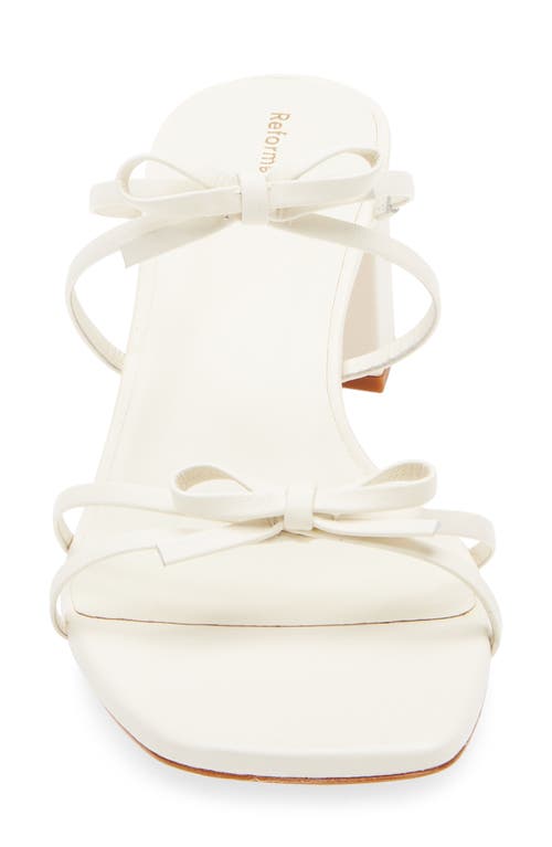 Reformation Elodie Bow Strap Sandal In White