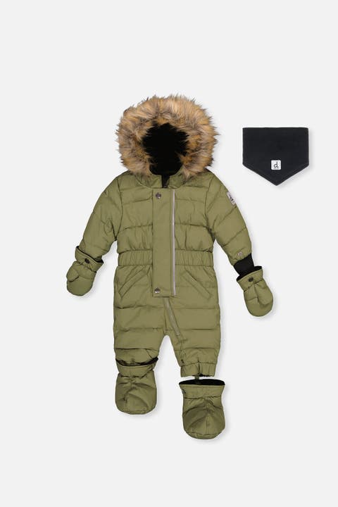 Waterproof Fleece-Lined One Piece Snowsuit