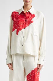 Victoria Beckham Long Sleeve Crop Button-Up Shirt