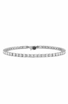 Esquire Rhodium Plated Silver Cubic Zirconia Tennis Bracelet